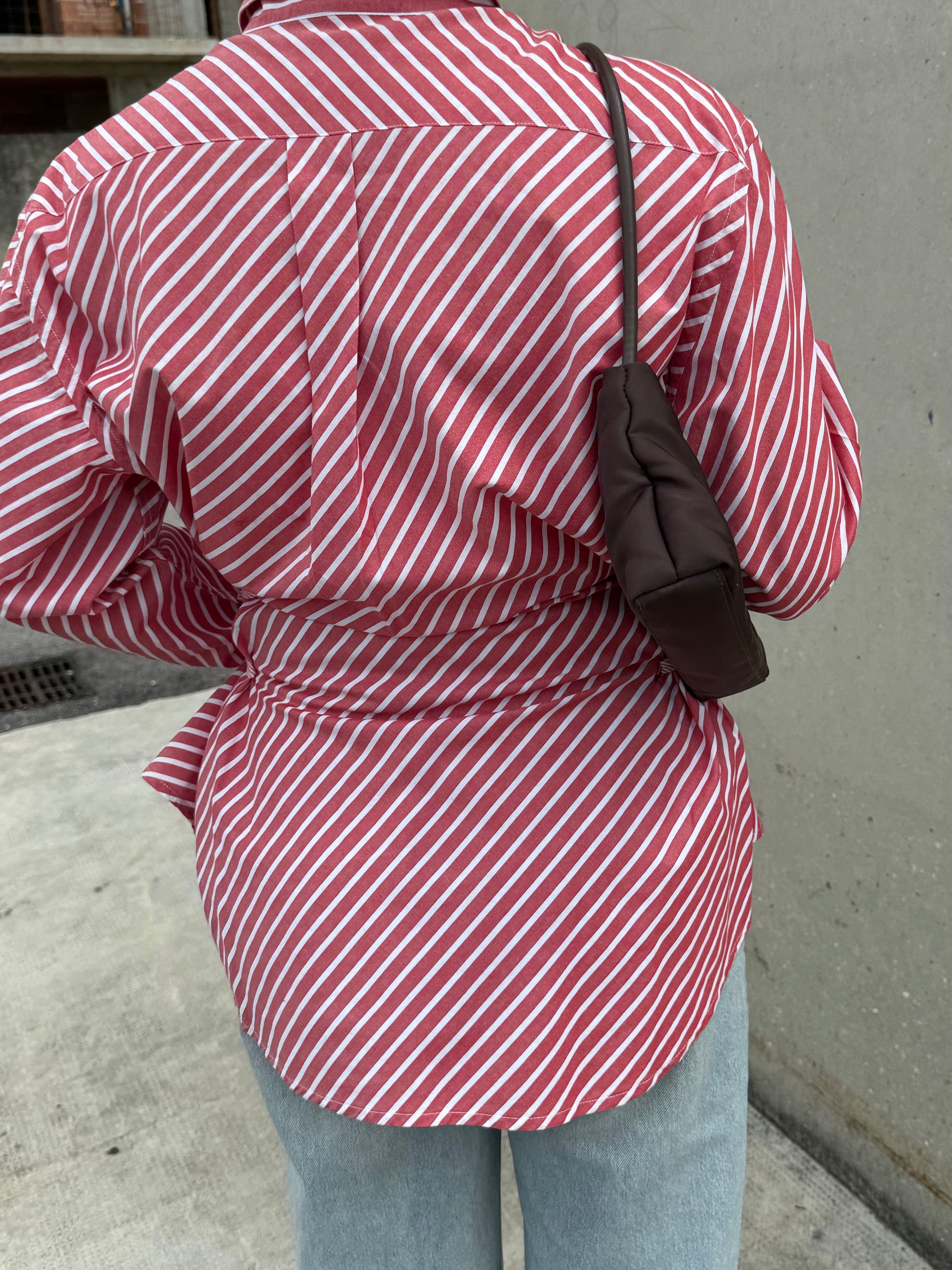 Isotta striped red cotton