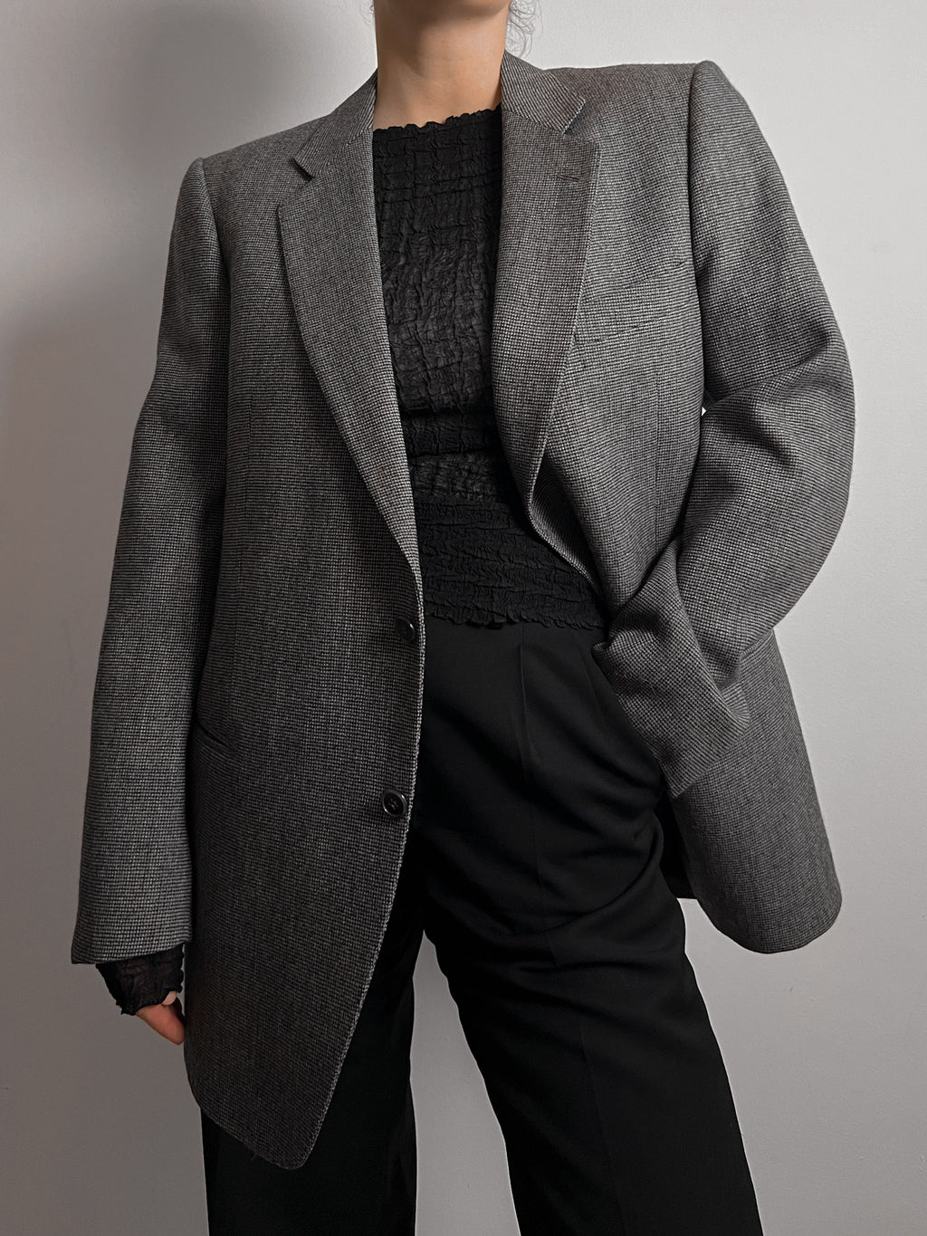Pure wool check blazer