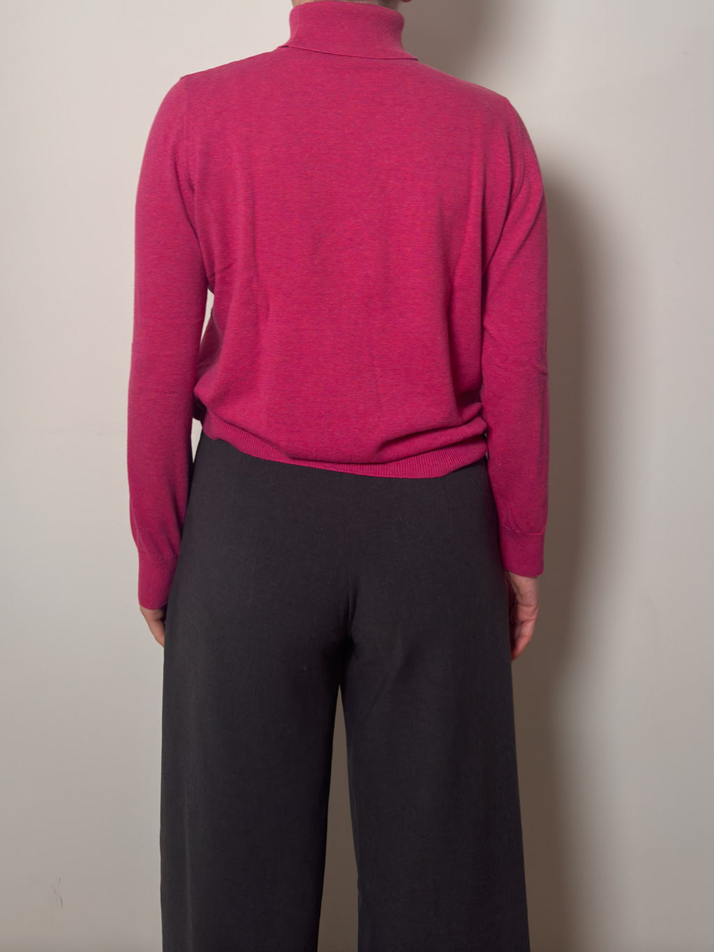 Pure new wool cyclamen turtleneck pull