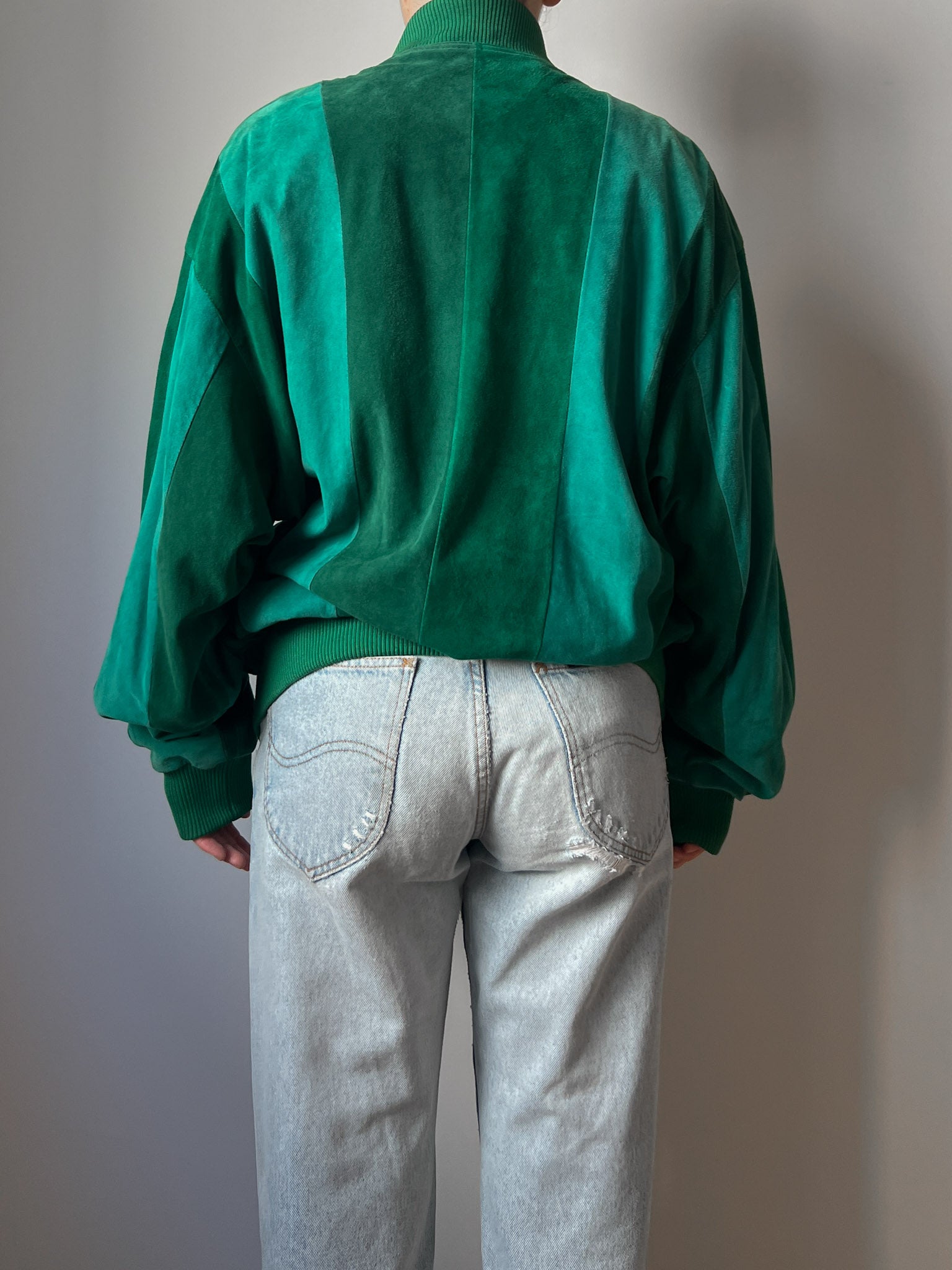 Al Duca D'Aosta real suede green bomber