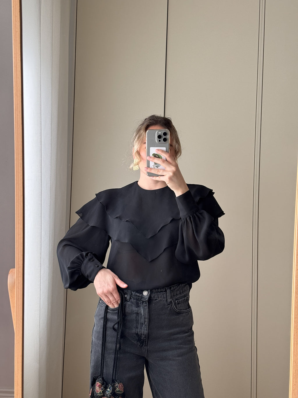 Made in France black blouse
