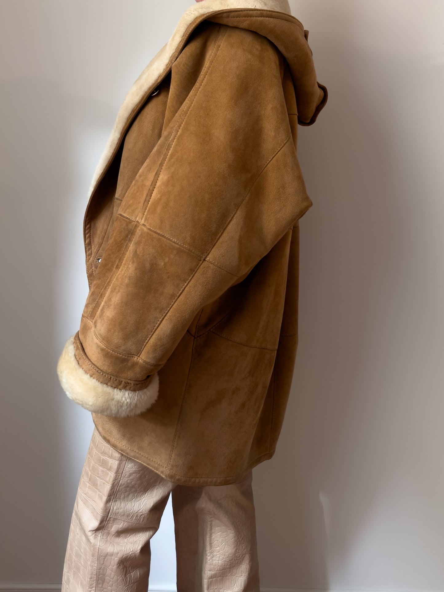 Real shearling caramel coat