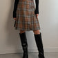 Pure wool pleated tartan skirt