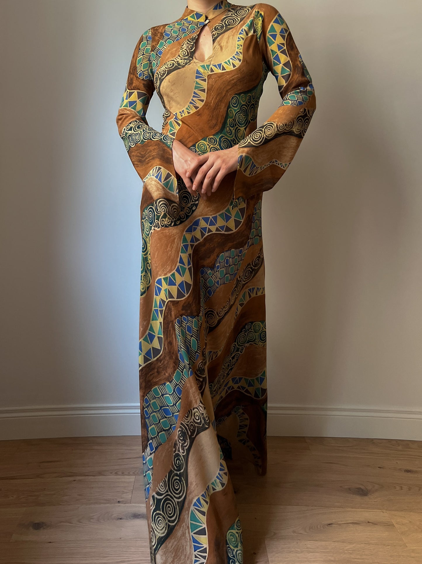 Pure silk long dress