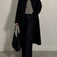 Wool and kid mohair black coat