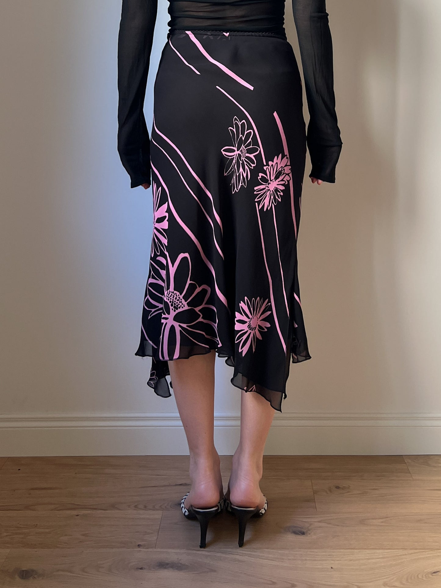 Pure viscose floral skirt