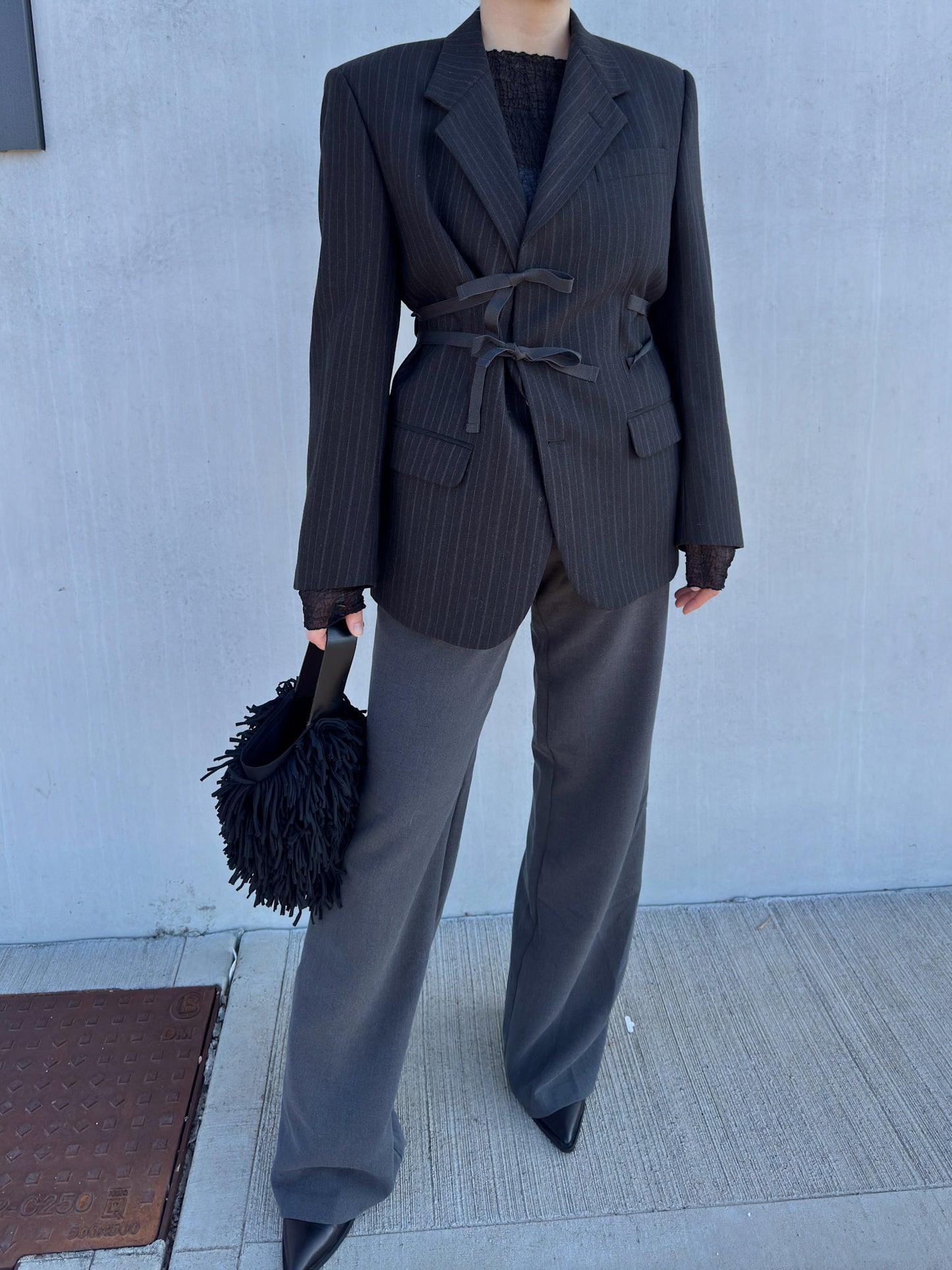 Brando grey pinstriped wool (Vittorio Lorini)