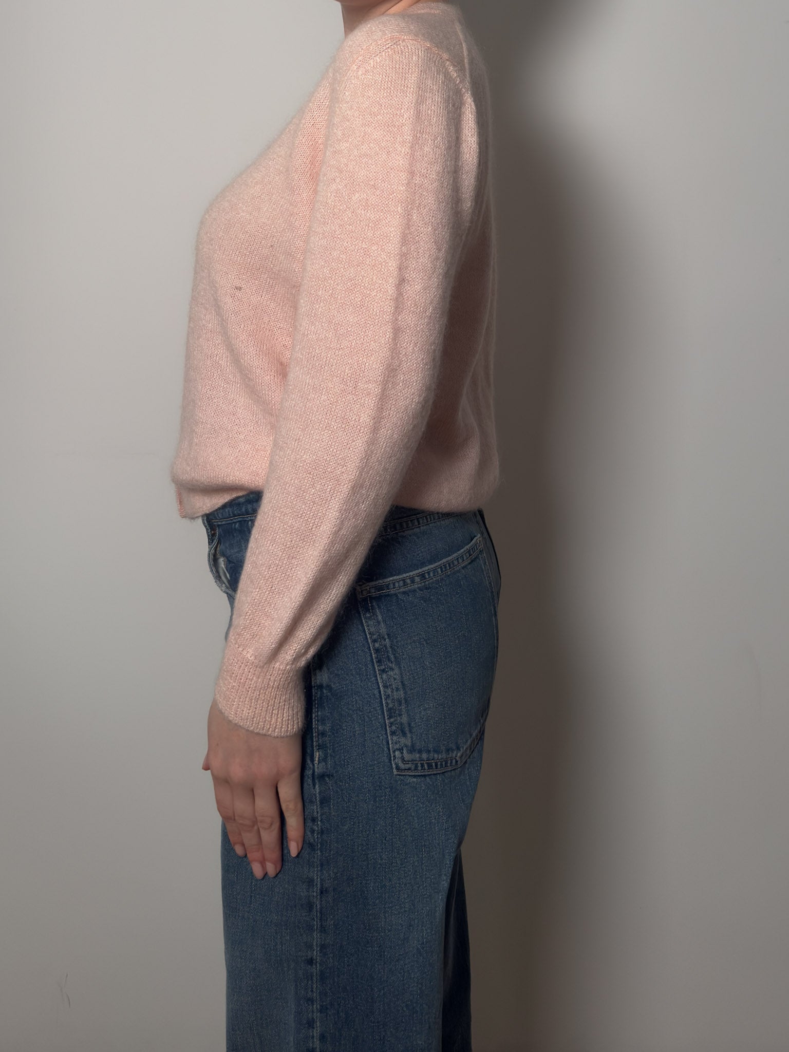Pure wool pink cardigan