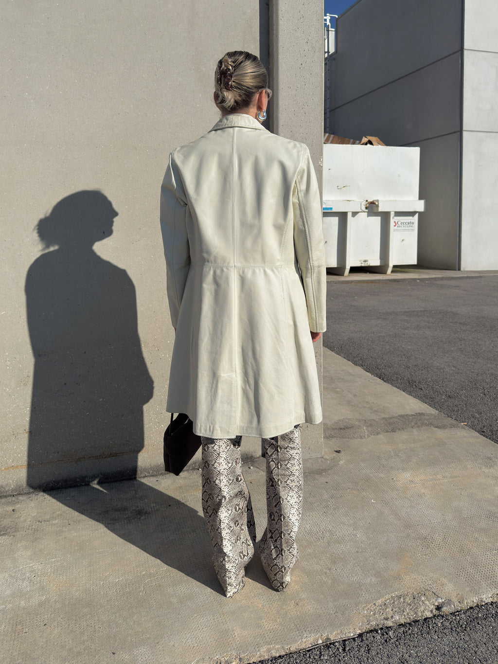 Genuin leather ivory jacket