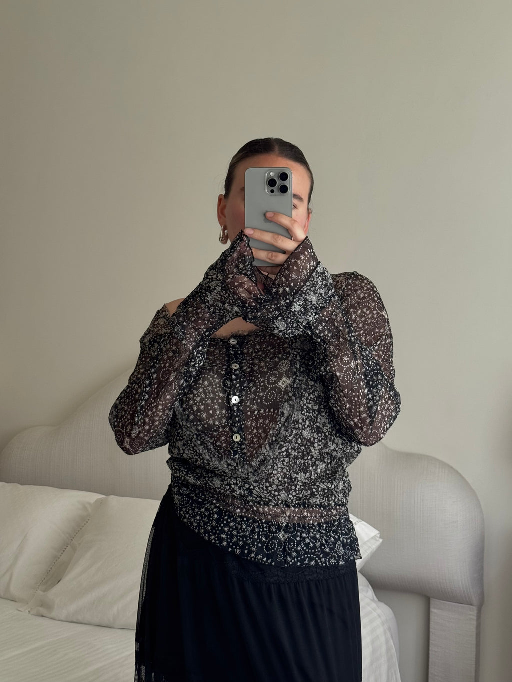 Pure silk printed blouse