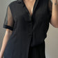 Silk blend black shirt