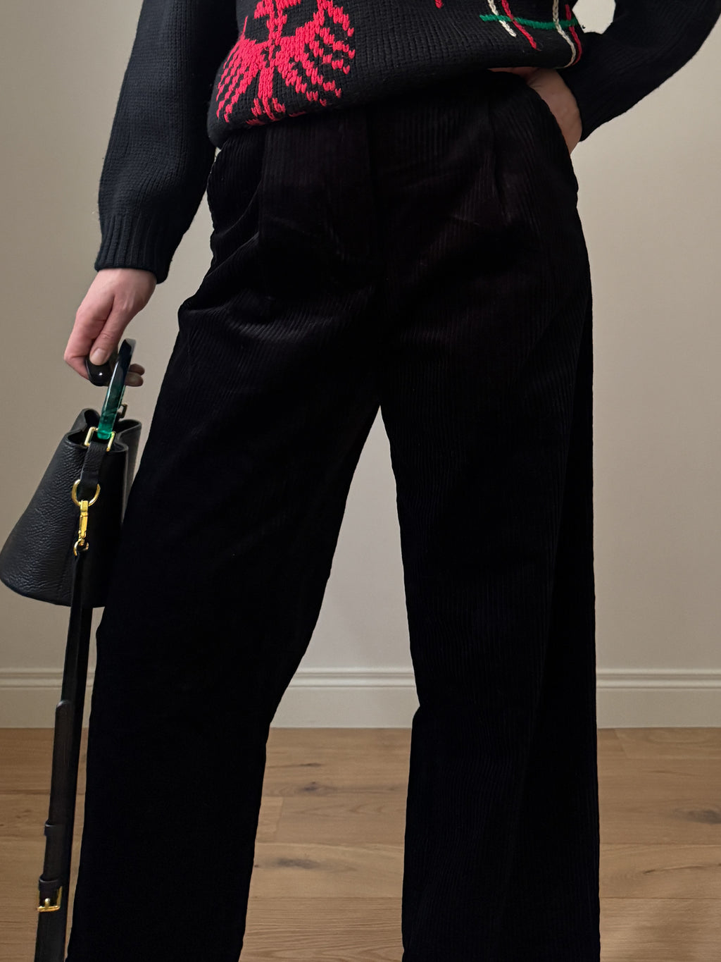 Momonì velvet black pants