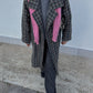 Pure wool check grey coat