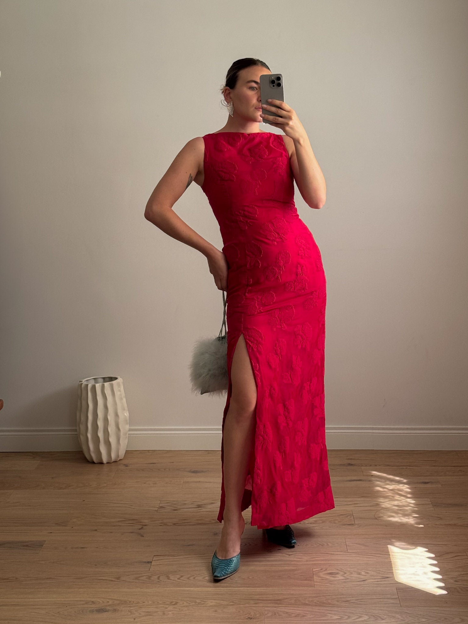 Embroidered strawberry dress