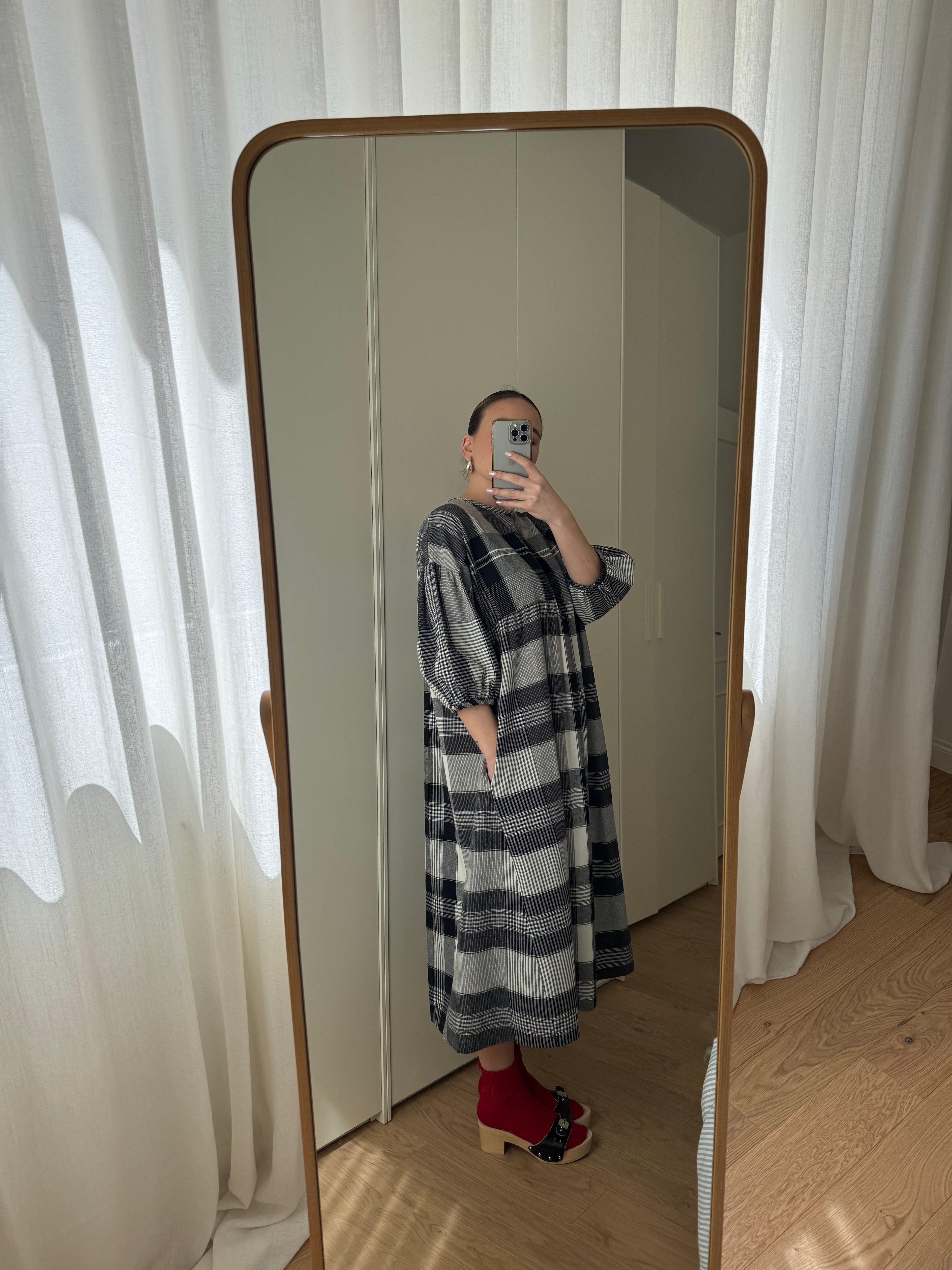 Abito in cotone a quadri