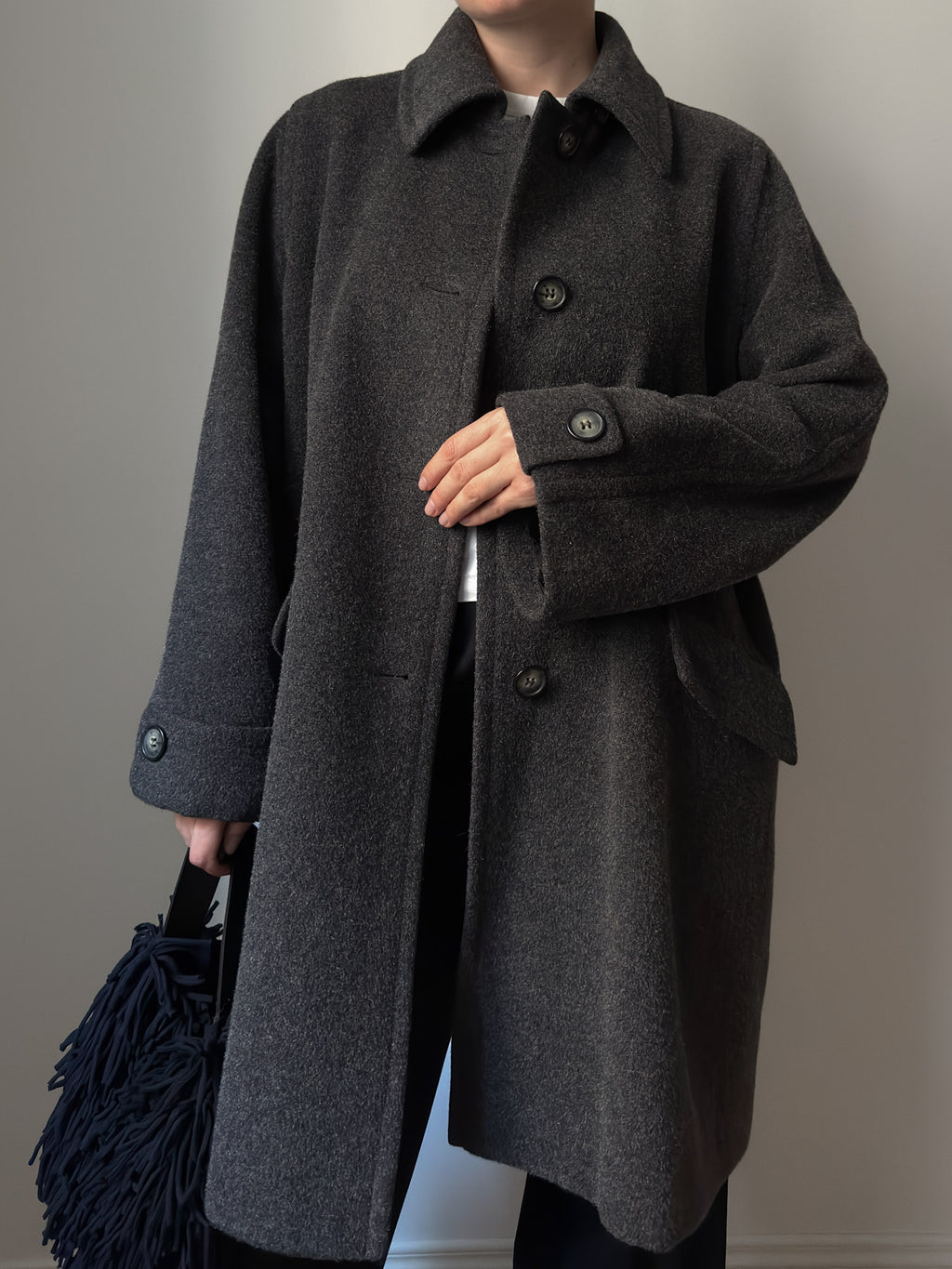 Wool and alpaca grey caban