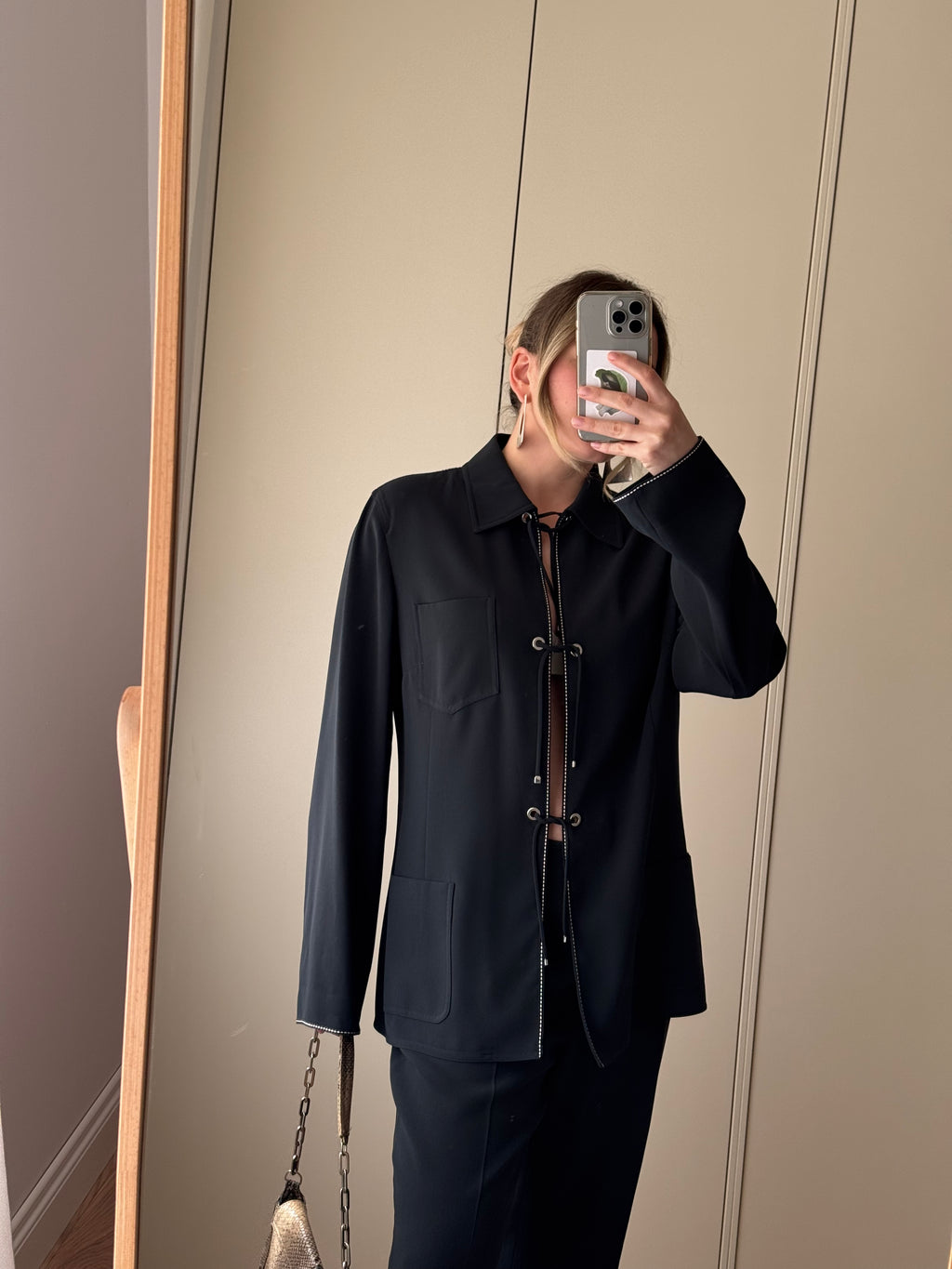 Blue Suit with Contrast Stitching