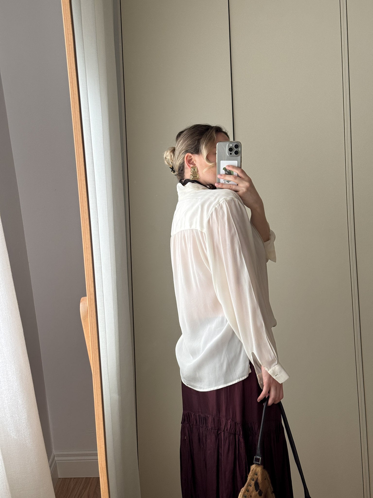 Viscose ivory shirt