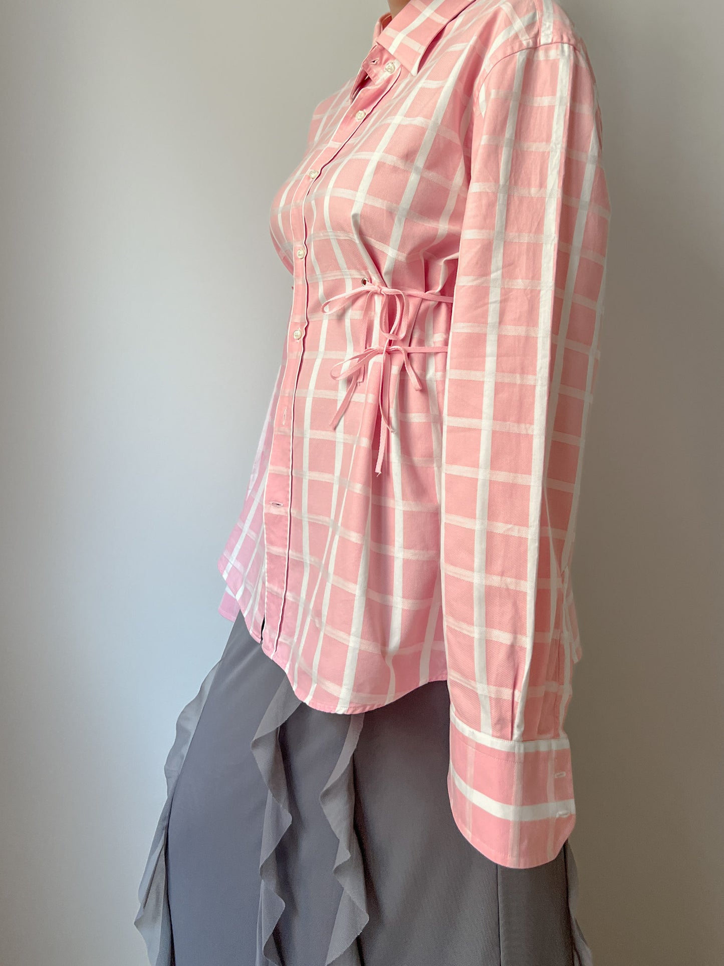 Isotta check pink cotton