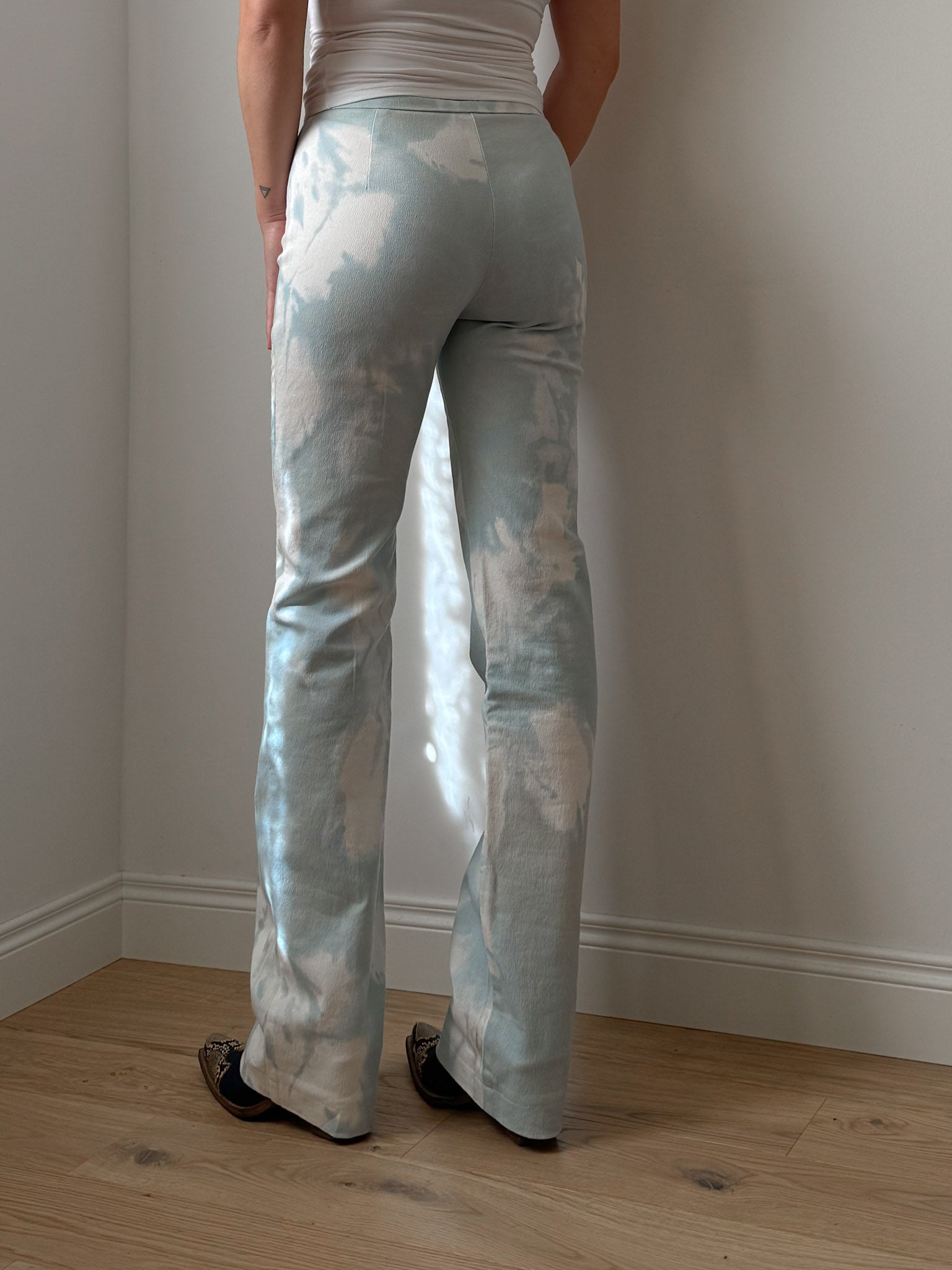 Cotton printed sky pants