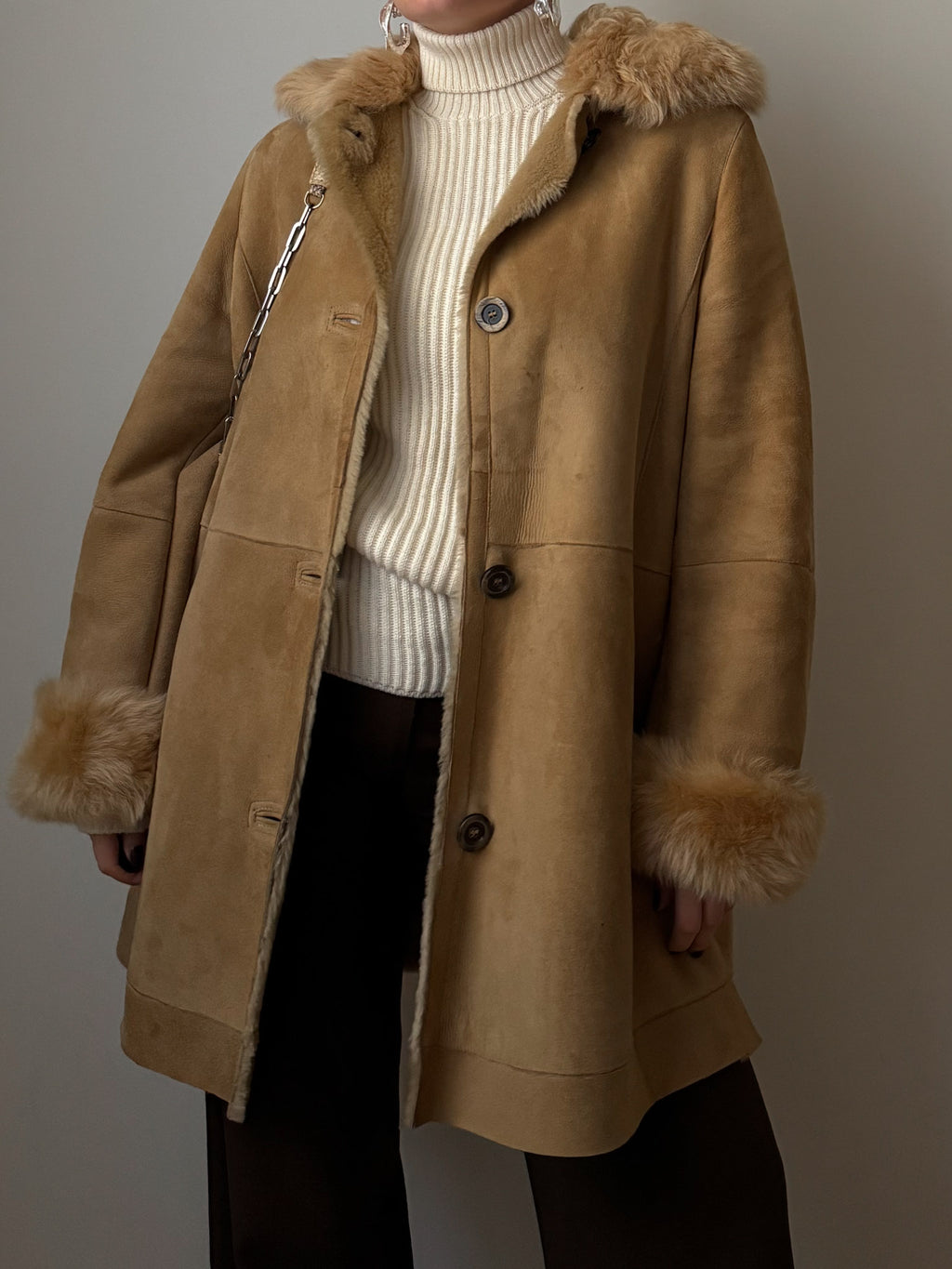 Original shearling biscuit coat