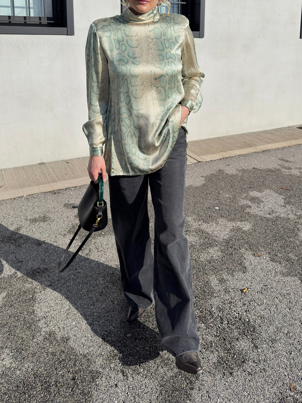 Pure silk animalier blouse