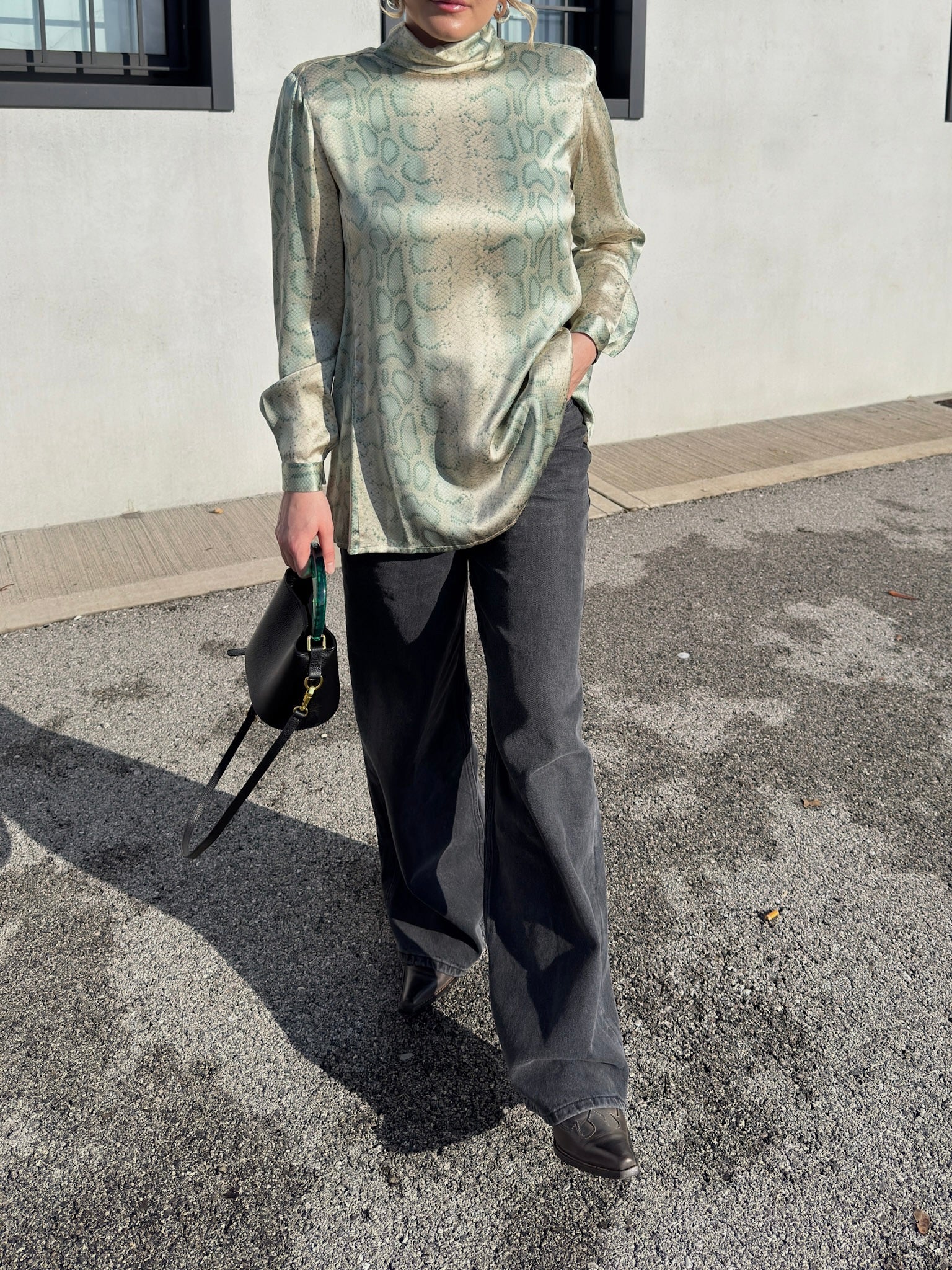 Pure silk animalier blouse