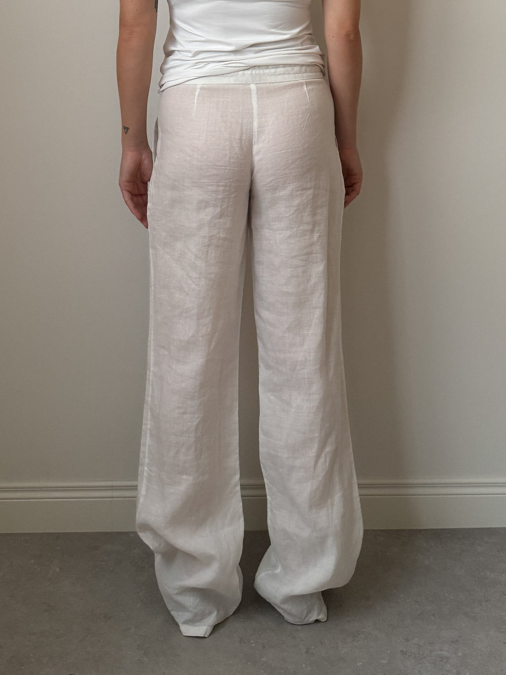 Pure linen white pants