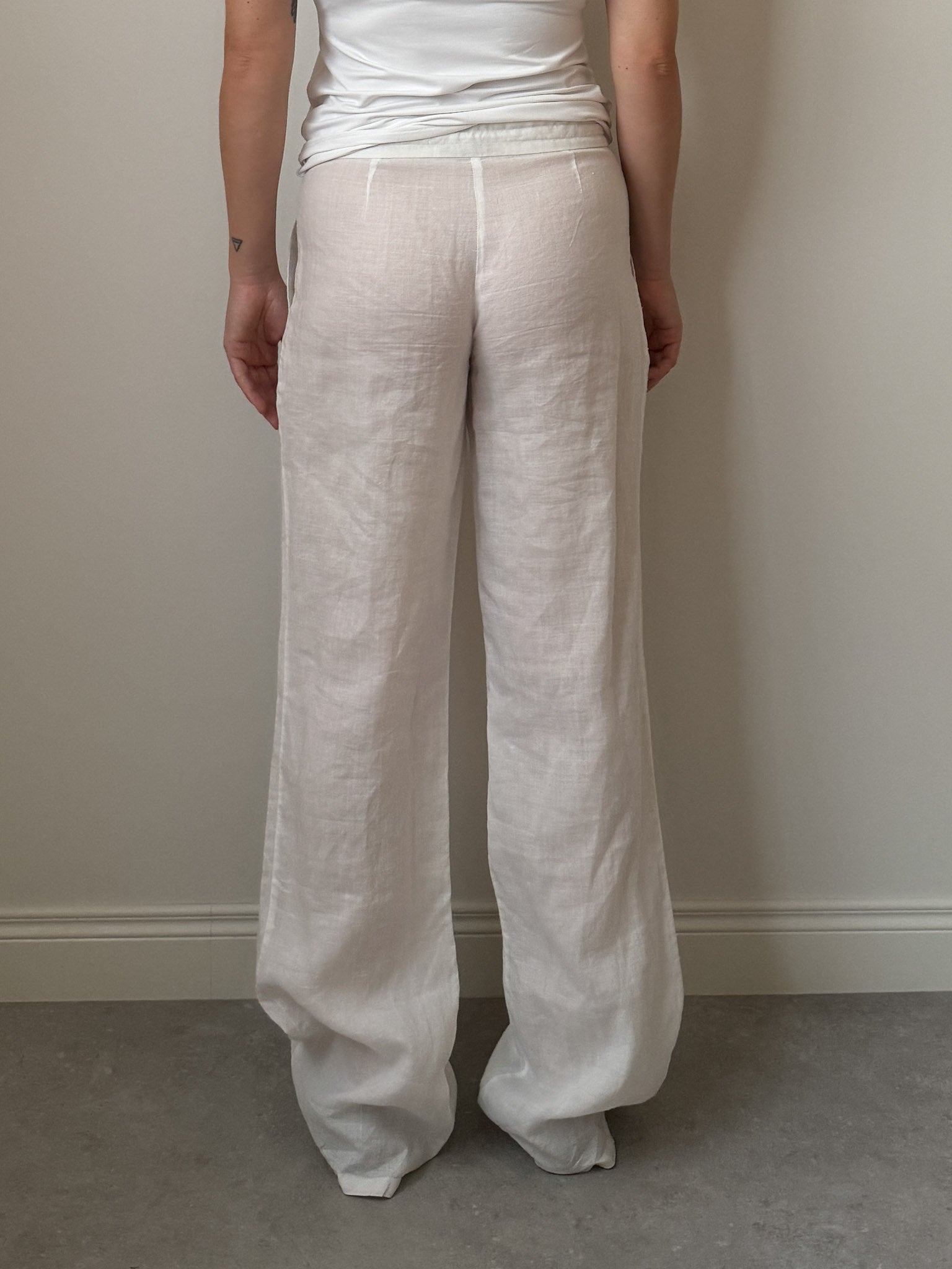 Pure linen white pants