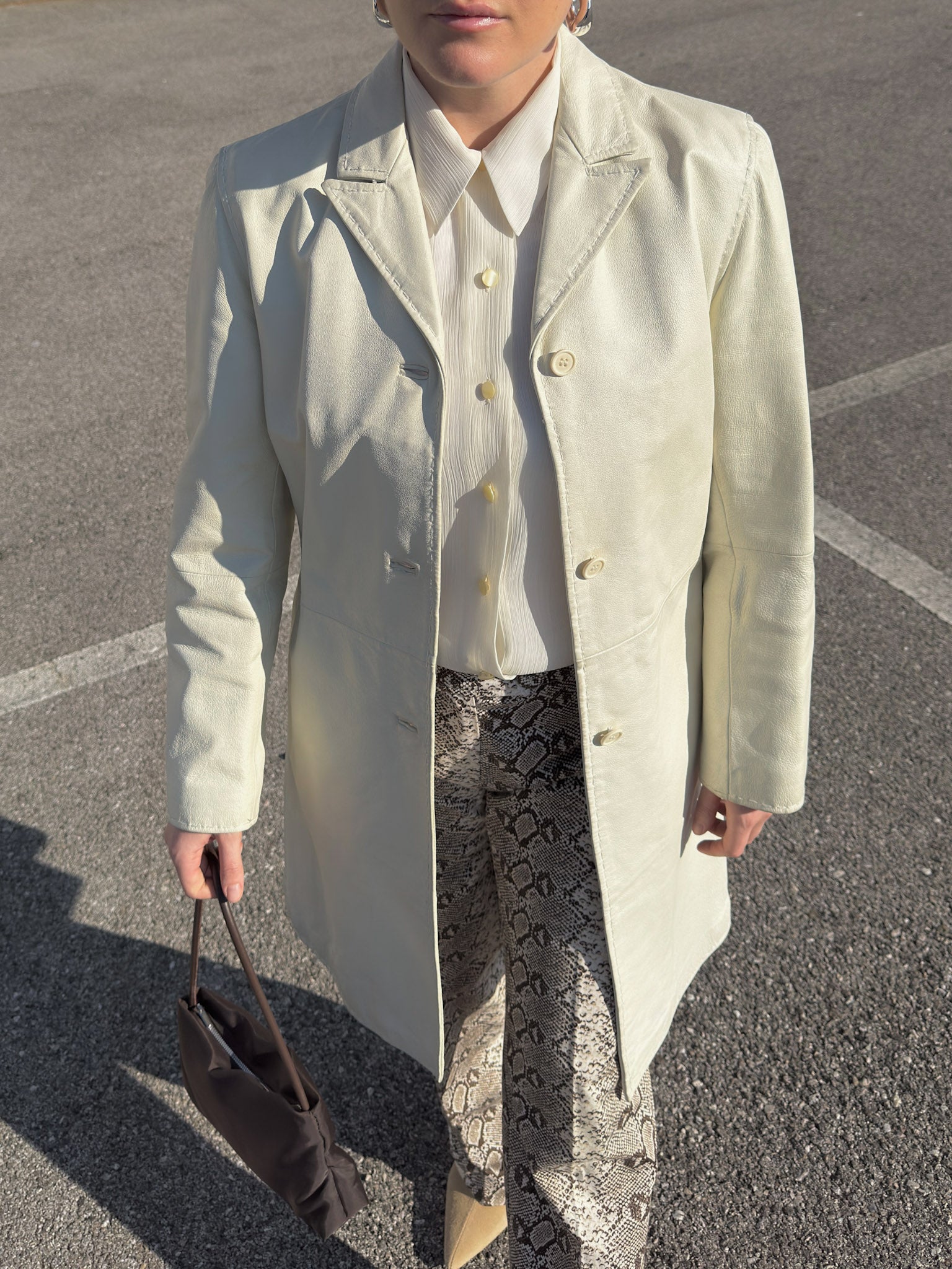 Genuin leather ivory jacket