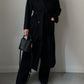 Pure wool black long coat