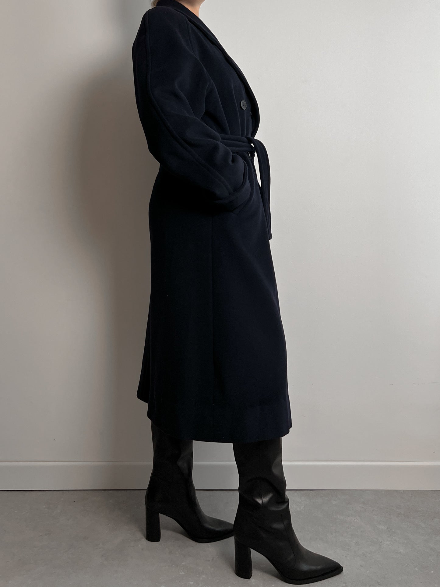 Pure wool blue long coat