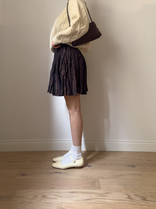 Froissé brown skirt