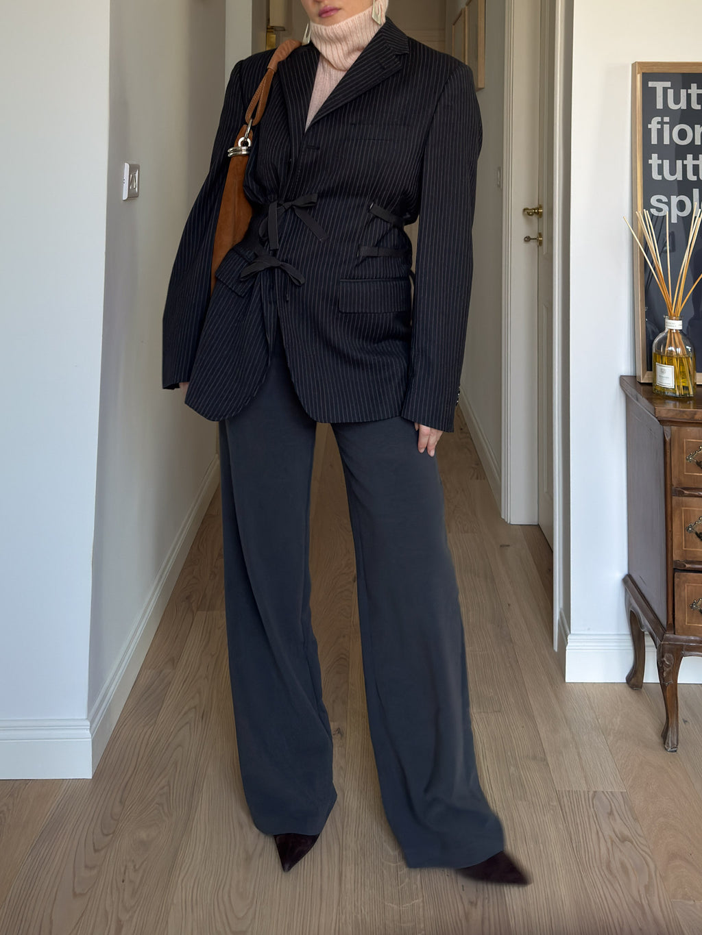 Brando pinstriped anthracite wool (M&s)