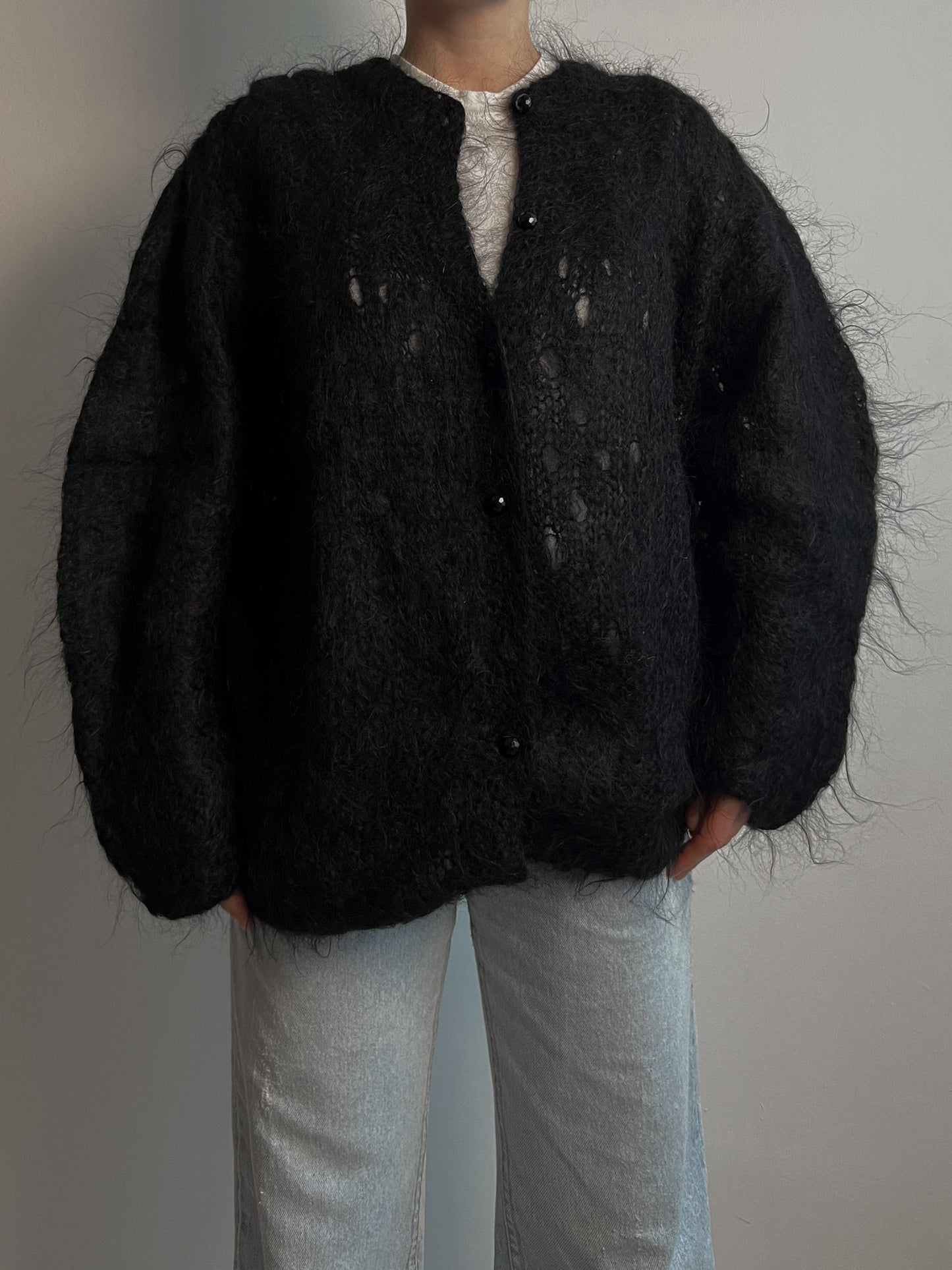 Mohair black cardigan