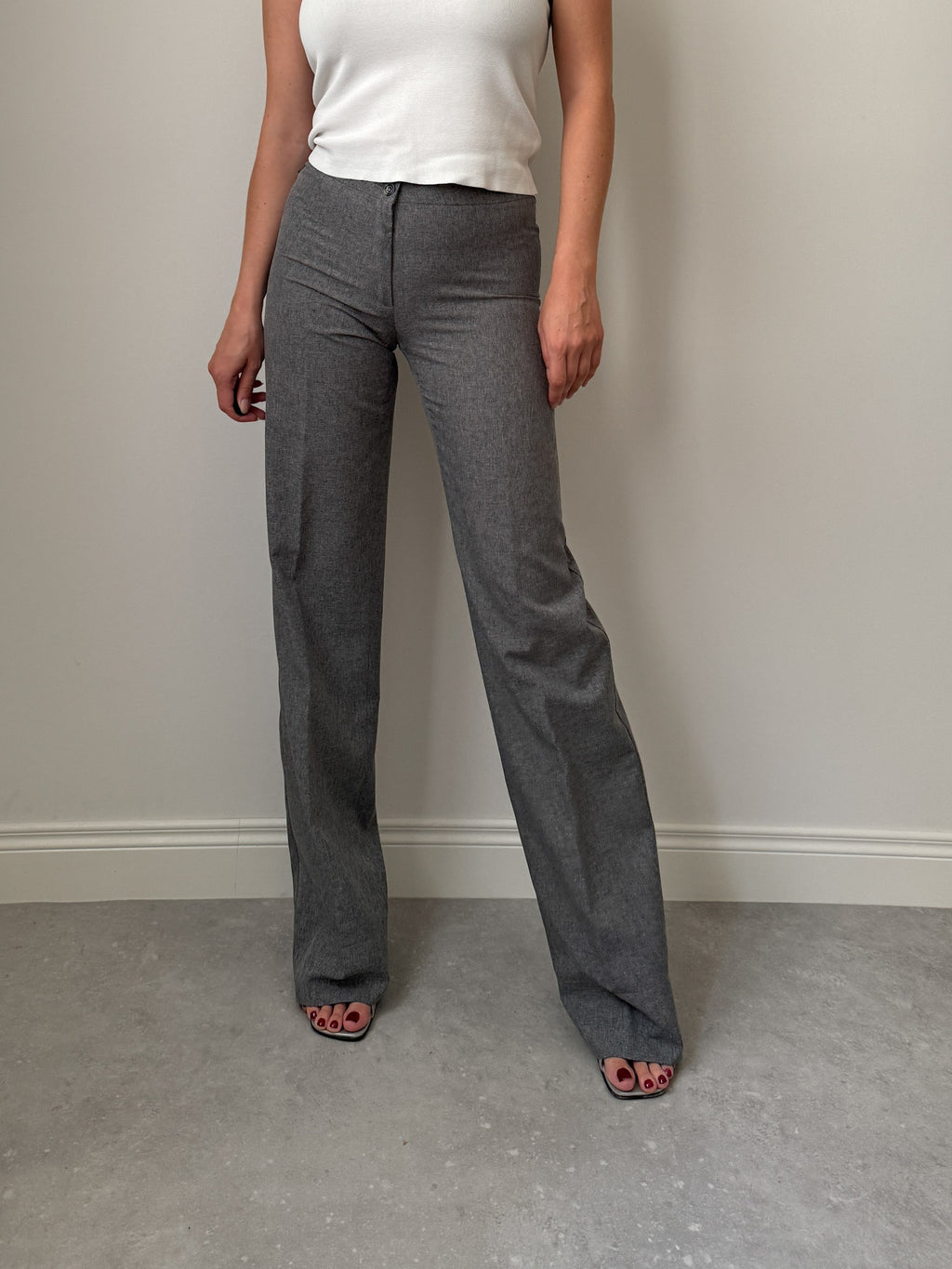 Wide leg grey pants