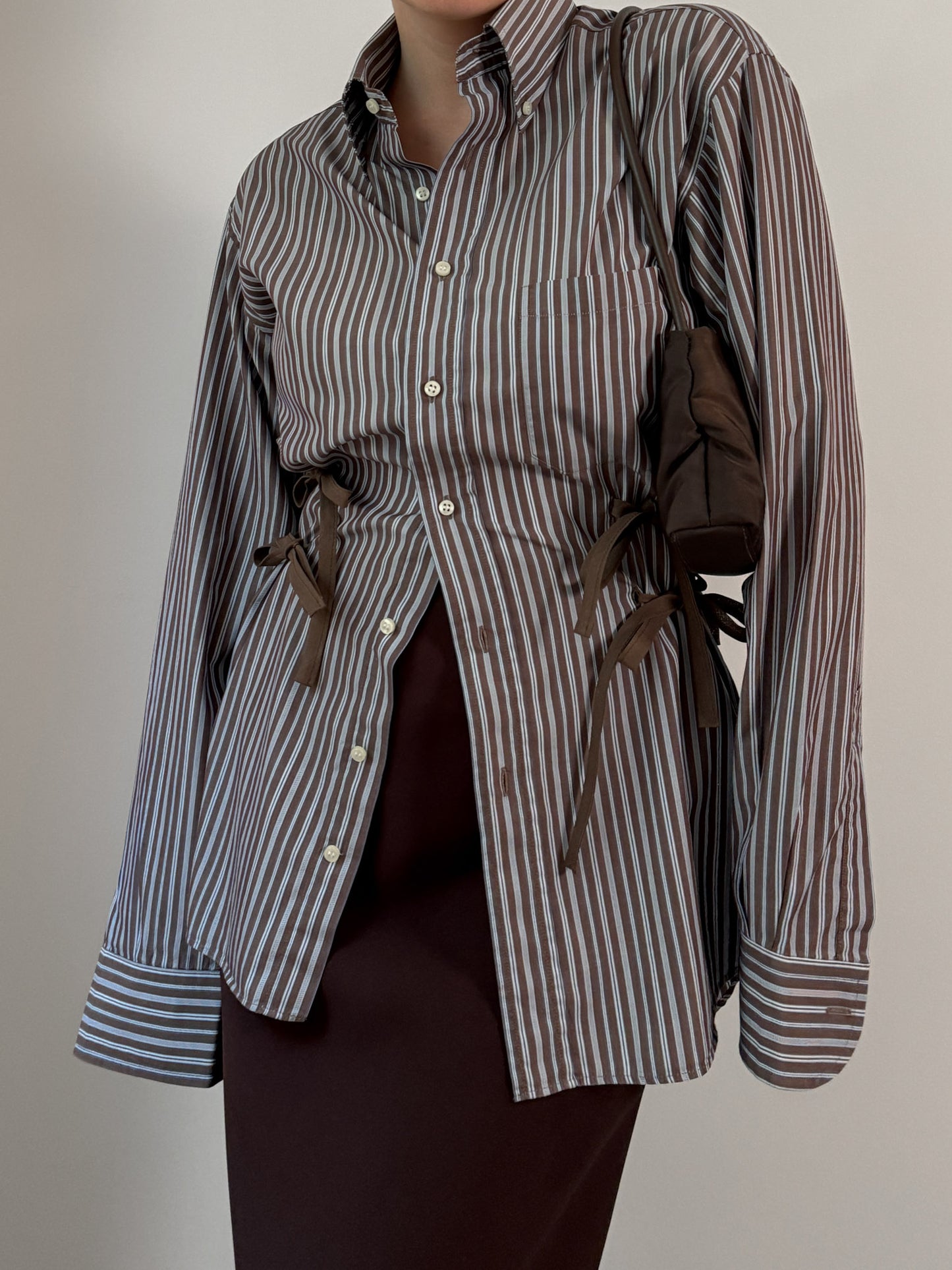 Isotta striped brown cotton