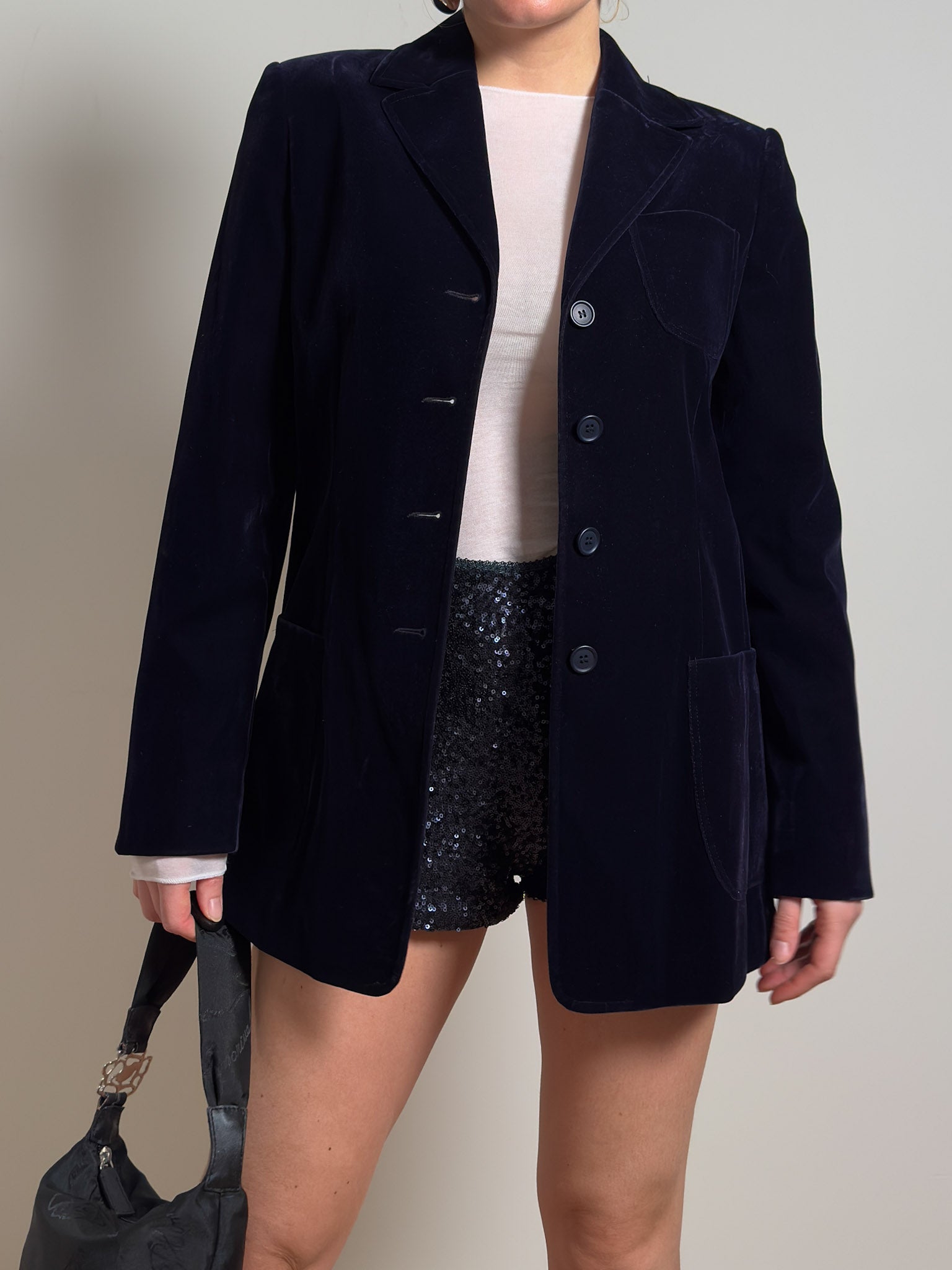 Velvet blue blazer