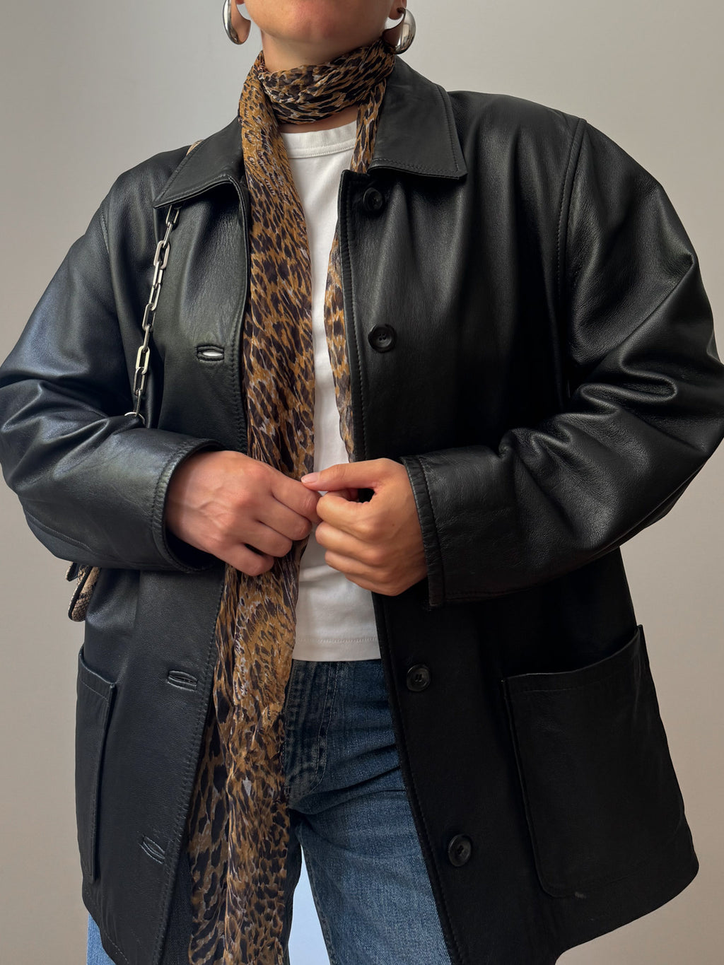 Real leather black jacket