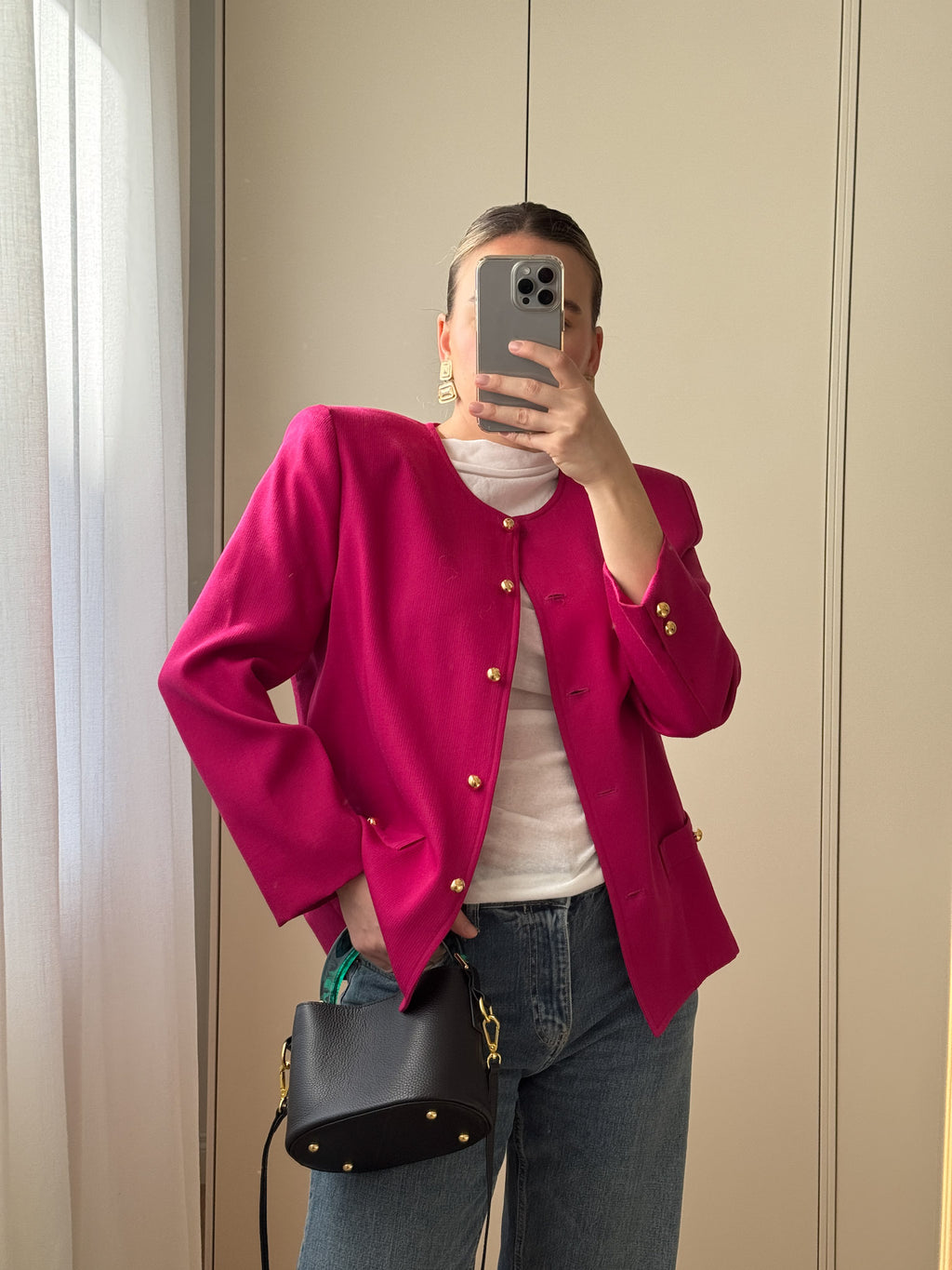 Pure wool cyclamen jacket