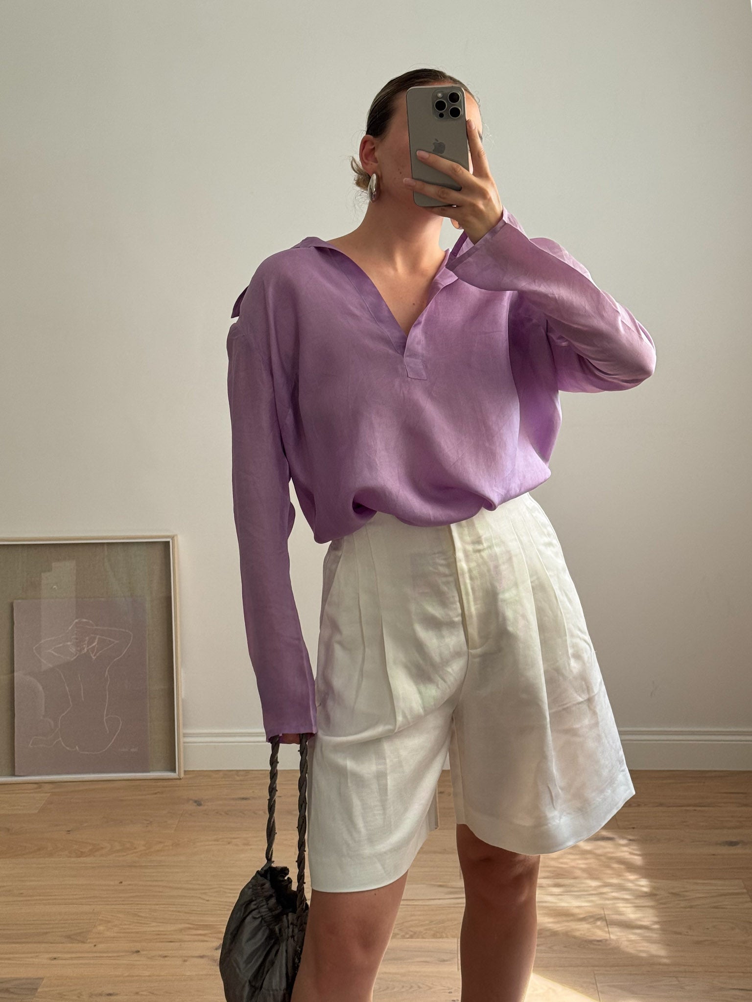 Pure silk lilac shirt