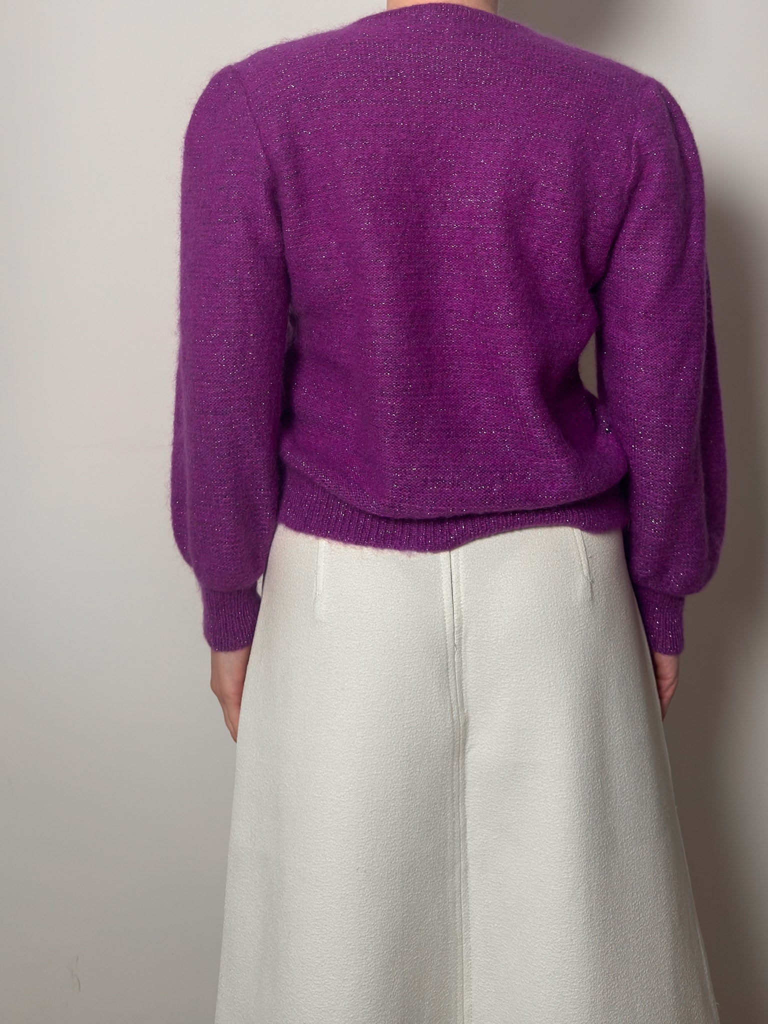 Super kid mohair violet cardigan