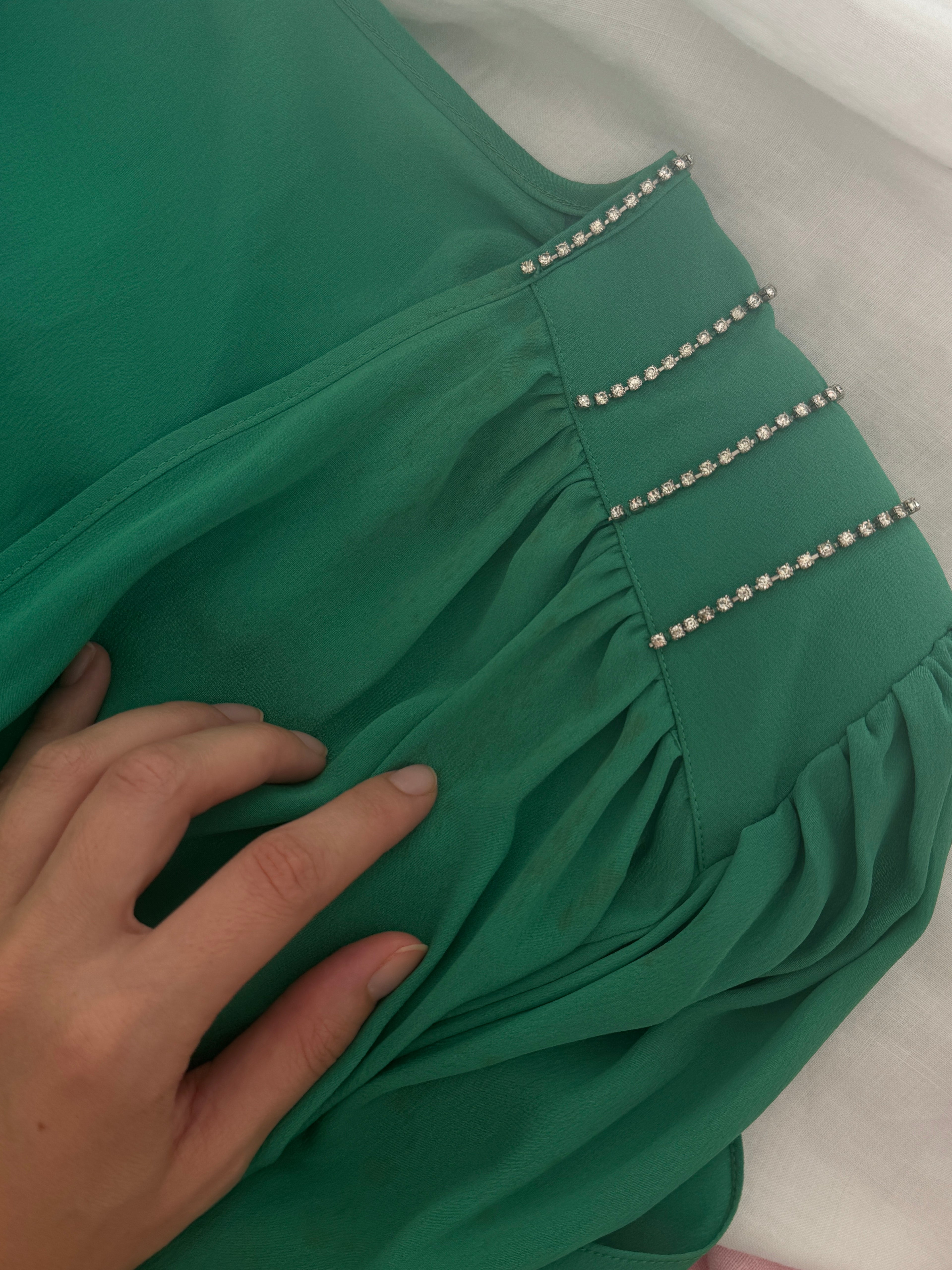 Silk blend green blouse