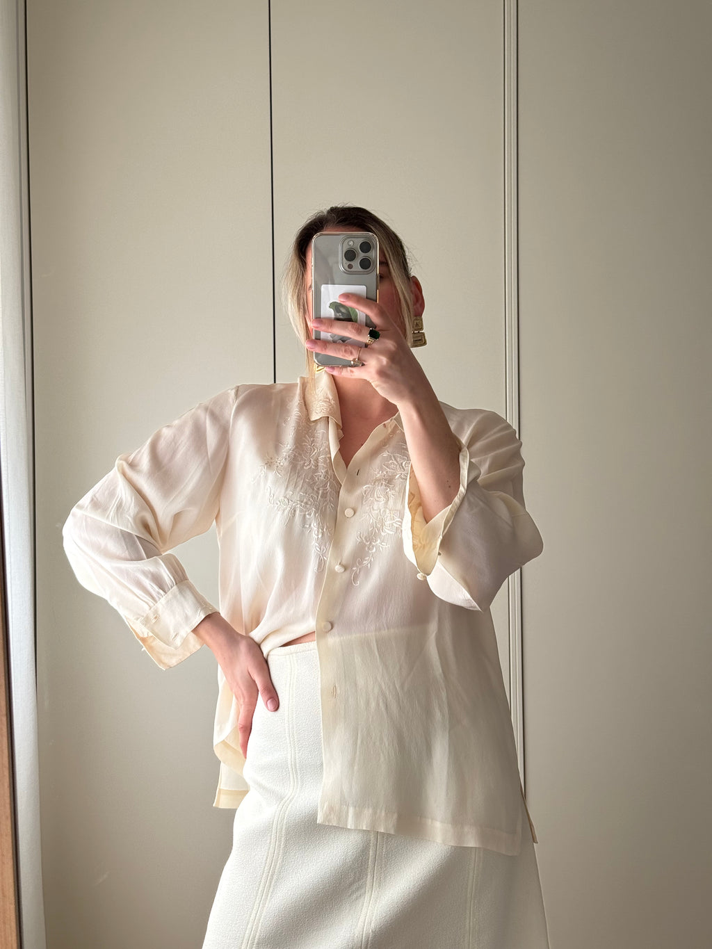 Pure silk ivory shirt