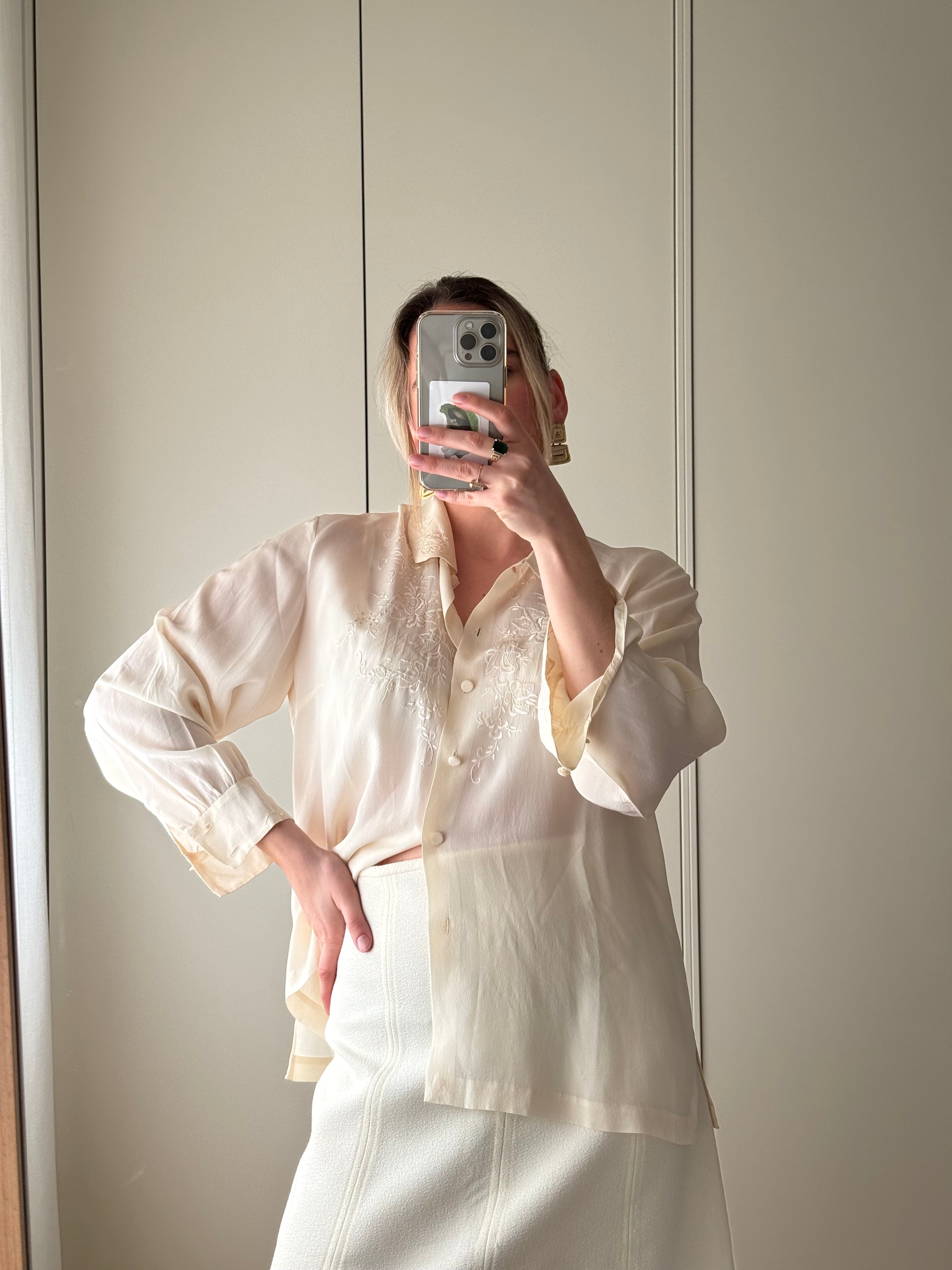Pure silk ivory shirt