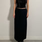 Viscose and virgin wool black skirt