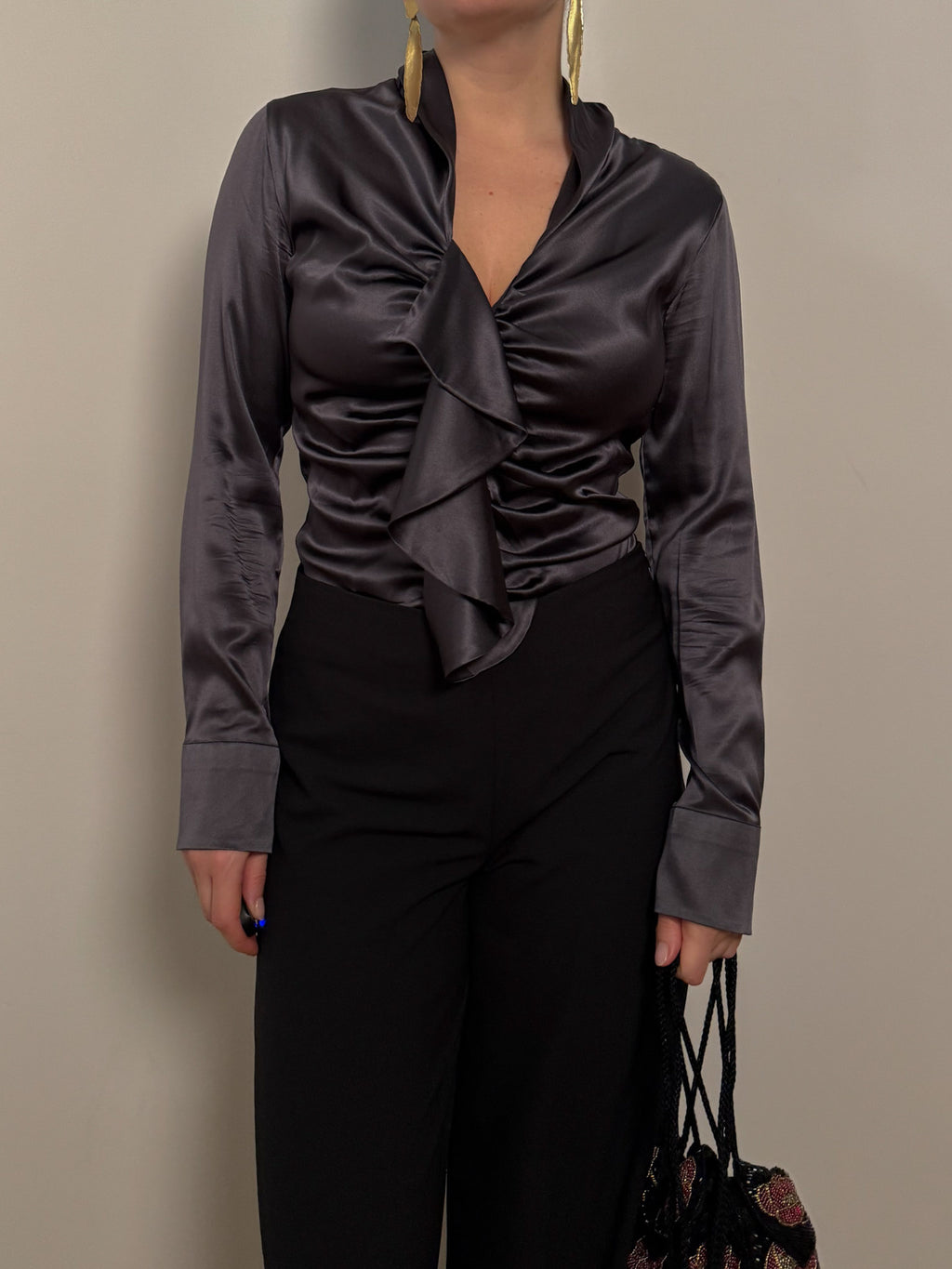 Silk grey blouse
