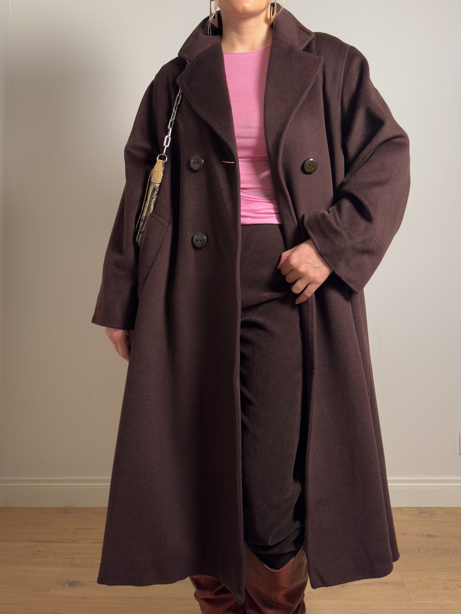 Pierre Cardin pure wool chocolate coat