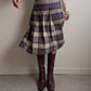 Pure wool pleated pink tartan skirt