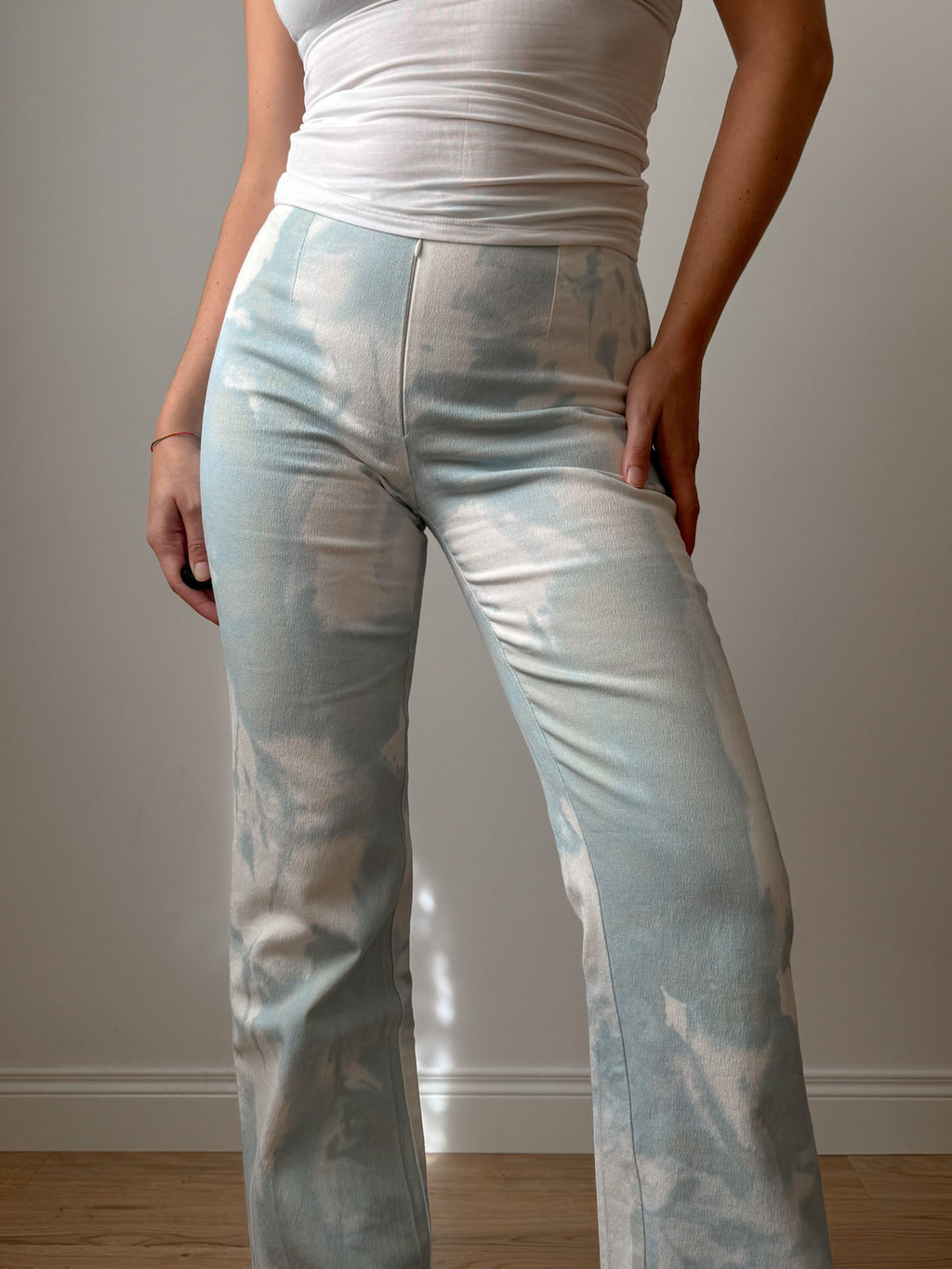Cotton printed sky pants
